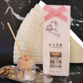Szklana butelka chinoiserie+5pcs czarne laski+pudełko do opakowania+olej zapachowy